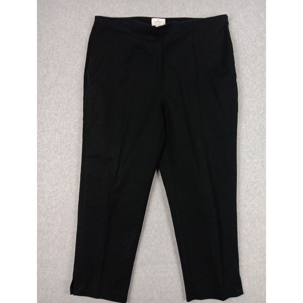 So Slimming By Chico's Crop size 2 black side zip pants 12‎ Dressy Career